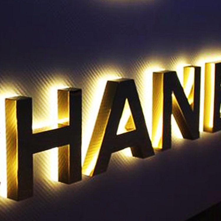 Нержавеющая сталь с подсветкой логотип знак LED письмо свет бизнес Signage