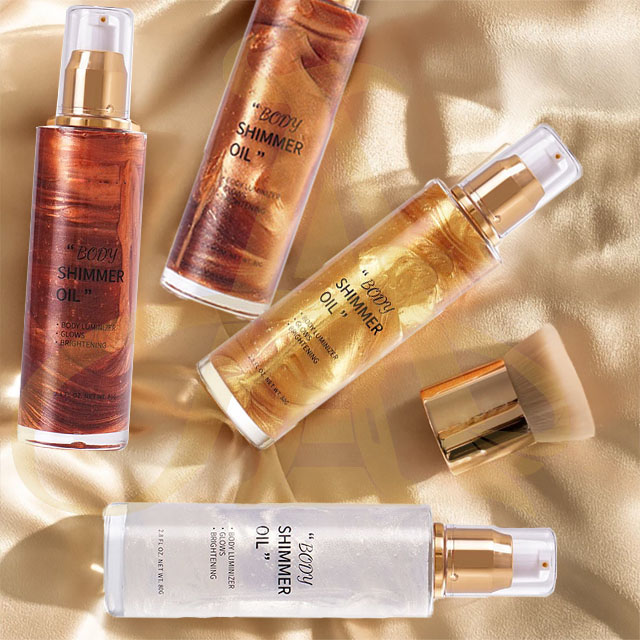 Private Label Shimmer Oil Glow Highlighter Body Glitter Highlighter Tanning Body Shimmer Oil Spray