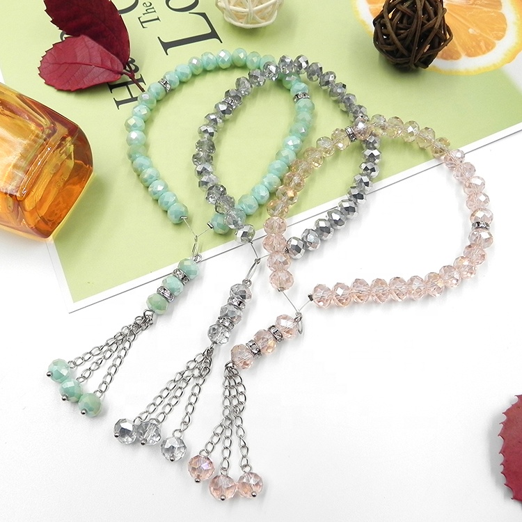 33 шт прозрачные бусины из кристаллов мусульманский браслет Молитва tasbih орнамент для свадебного подарка