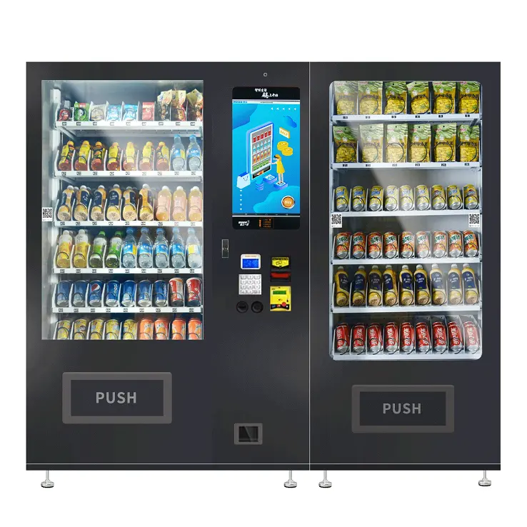 Cashless Whosale 24 Hour Self-servce Store Large Capacity  Snacks and drinks Vending Machines with Touchscreen