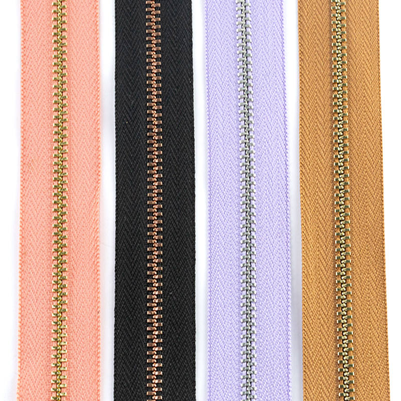 Factory Direct 3# 5# 8# Metal Zip Garment Accessories Metallic Metal Zipper Rolls For Clothing