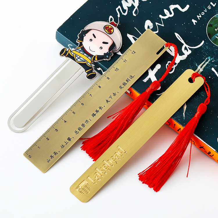 Custom Sublimation Bookmarks supplier Gold Plated Blank Tassel Metal Bookmark