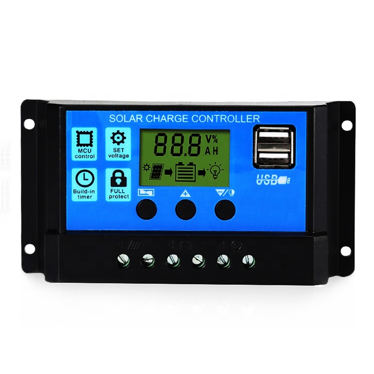 10A 20A 30A 40A 50A 60A PWM USB Solar Charge Controller Panel Battery Regulator Intelligent 12V 24V