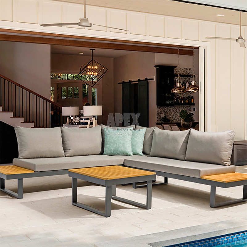 Design Luxury outdoor garden furniture aluminum sofa outdoor rope furniture sofa set