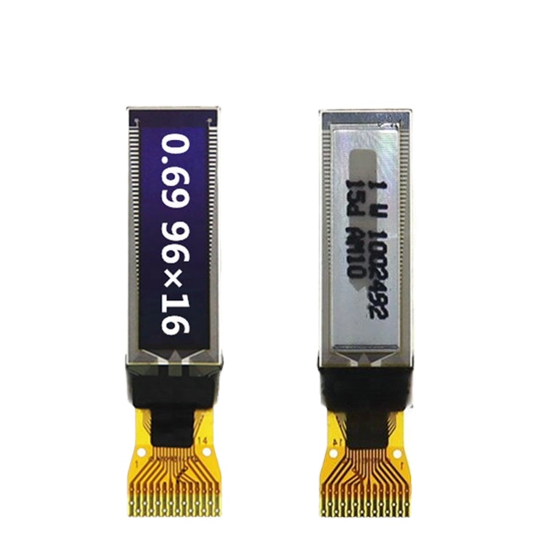 OLED-дисплей 0,69 дюйма с разрешением 96x16, интерфейс 12C, белый, 3-5 в постоянного тока