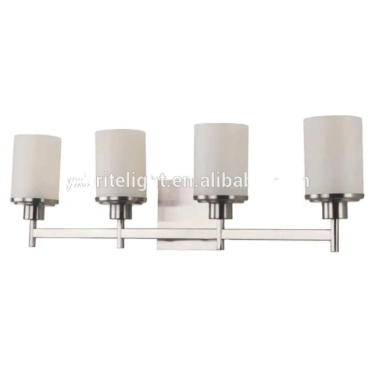UL ETL Listed 31 inch 4 Light Vanity GU24/LED Mirror Lamps for Dressing Table Frosted Linen Glass Cylinder Makeup Fill Lights