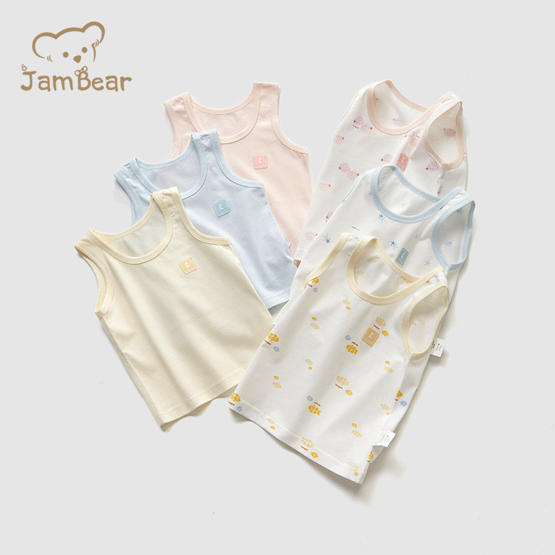 JamBear детский жилет 100% бамбуковое волокно летняя одежда для новорожденных Органические детские летние белые унисекс OEM HEN