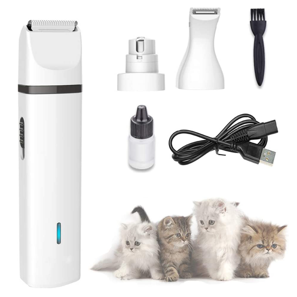 3 in 1 Removable Dog Nail Trimmer Grinder Pet Nail Head Pet Grooming Hair Low Noise Electric Rechargeable