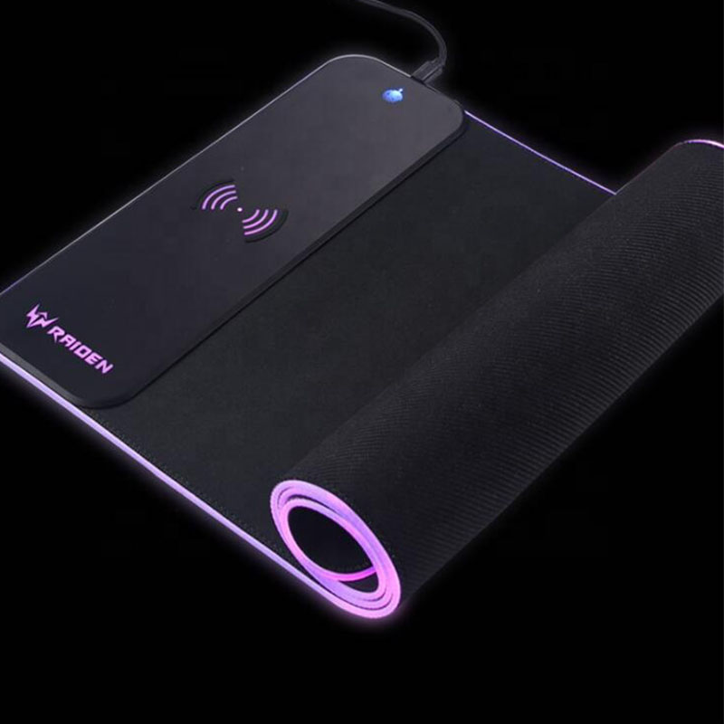 2021 2 in 1 wireless mousepads gamer rbg led mouse pad wireless phone charger