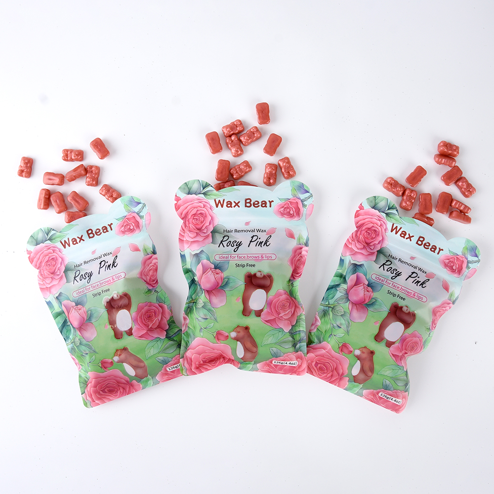 Waxkiss High end formula 100g bags hair removing wax organic cream rose wax beans soy hot sealing hard wax beads