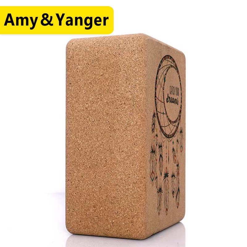 cork yoga block 469inch high density durable custom printed yoga brick