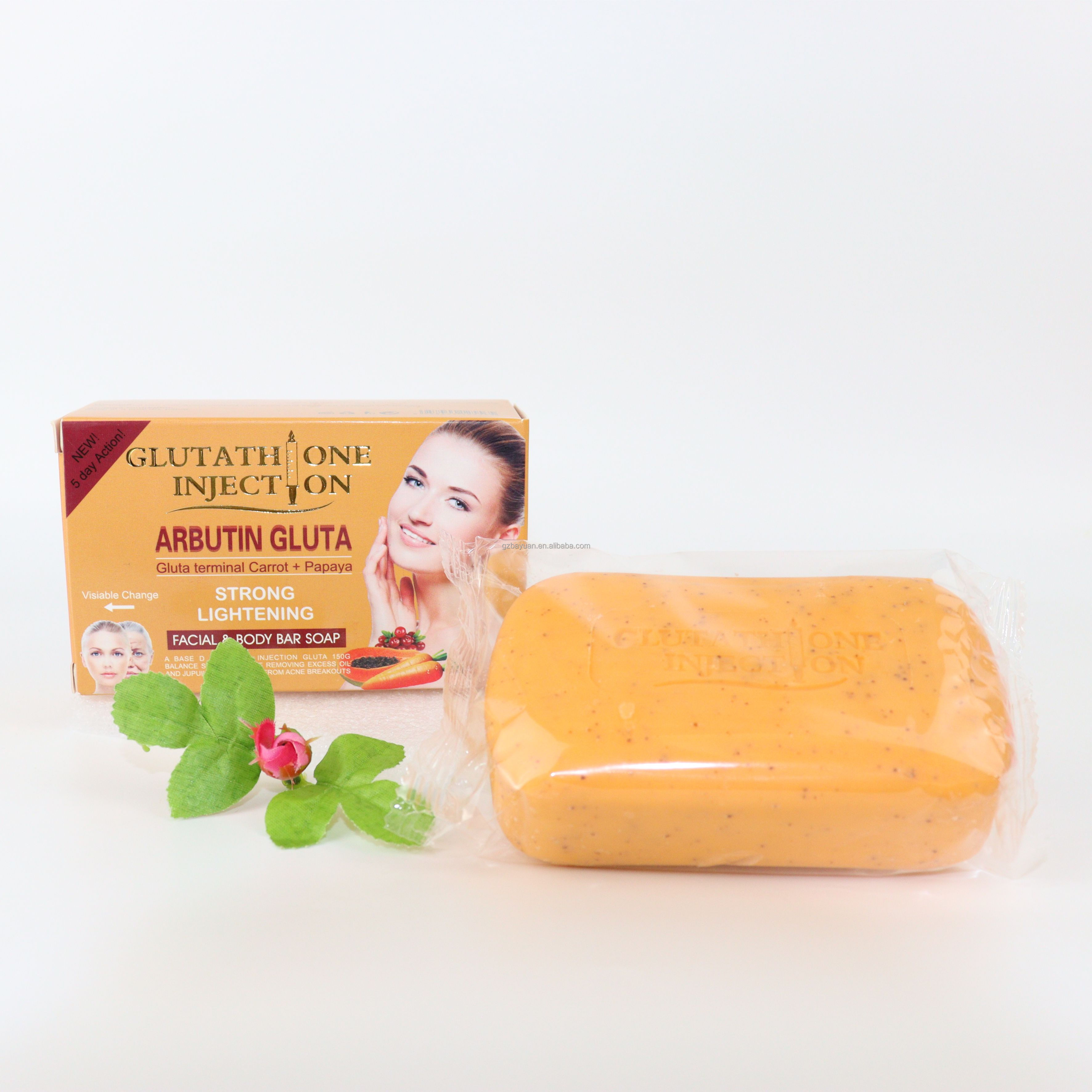 New 5 Day Action Lightening Facial Body Soap 250g Gluta Injection Carrot Papaya Vitamin C Skin Care Whitening For Black Skin