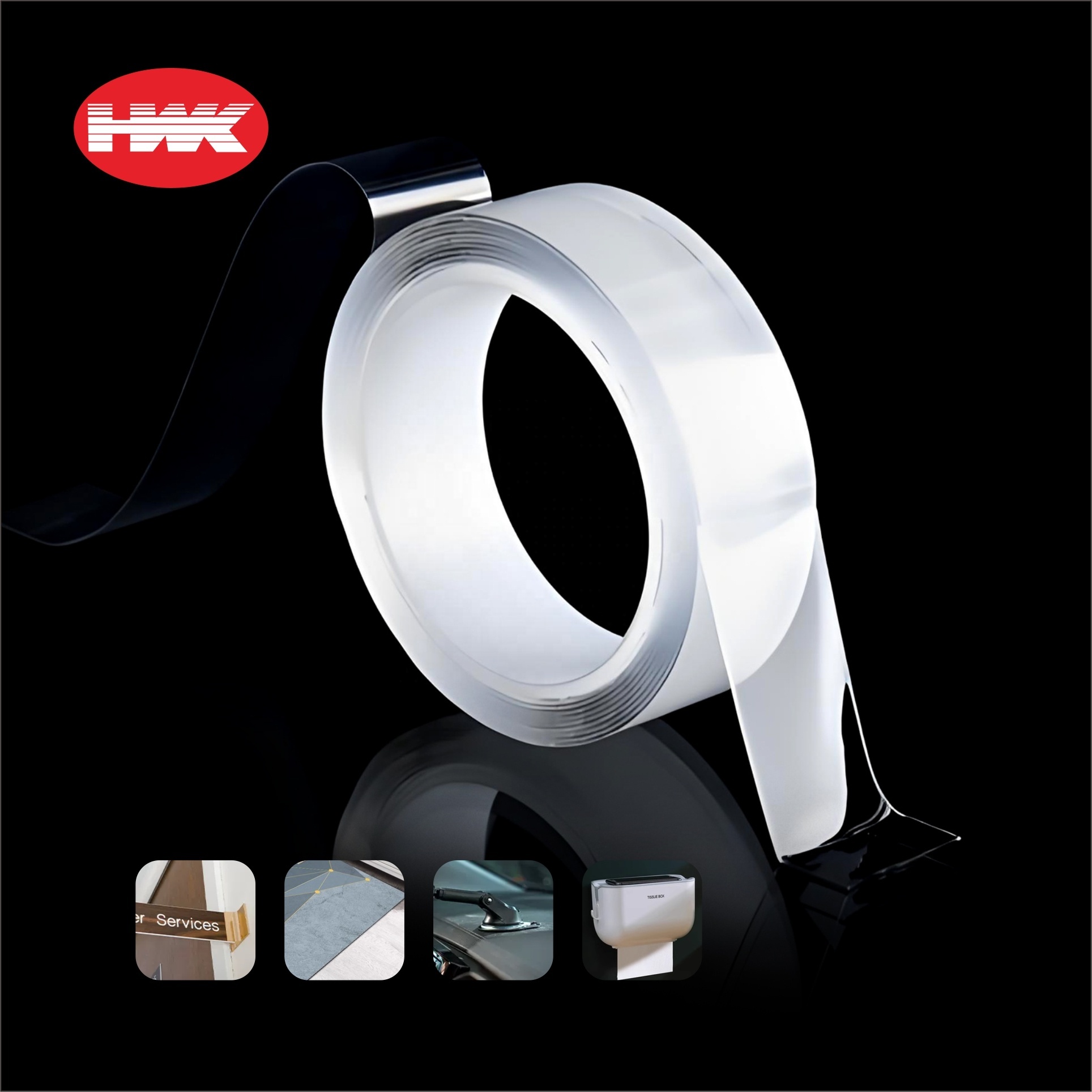 HWK Custom Size 2 M/3 M/5Meter Length Crafts Heavy Duty Mounting Double Sided Adhesive Tape Nano Double Sided Tape