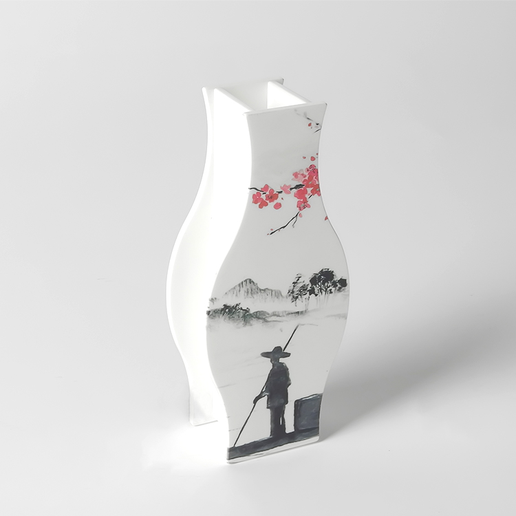 Custom logo printed acrylic luxury hotel guest room accessories decorative acrylic vase