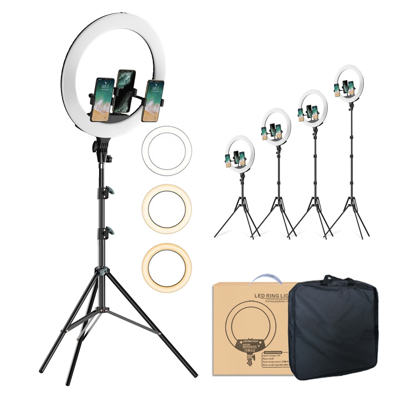 Youtube шоу фотографического lighting18 дюйма круг кольцо лампа светодиодная вспышка 18 дюймов кольцевая лампа с штатив-Трипод стойка