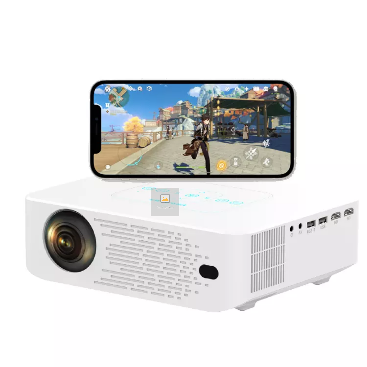 Яркий проектор 1080P Android с Wi-Fi, интеллектуальным аккумулятором, Dlp, мини-лазерный видеопроектор с ЖК-дисплеем