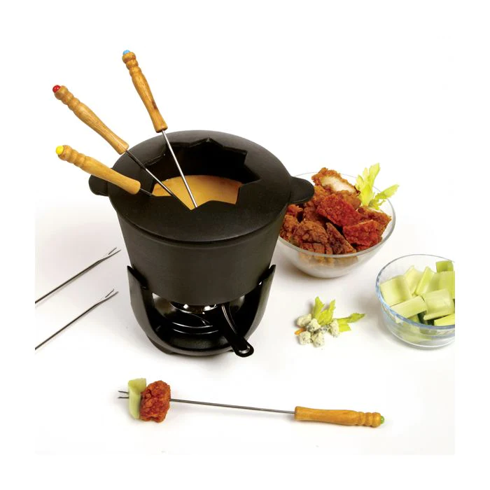 Custom Cooking Kitchen ware small oven Fondue Cheese pan kits nonstick cookware cast iron fondue pot sets