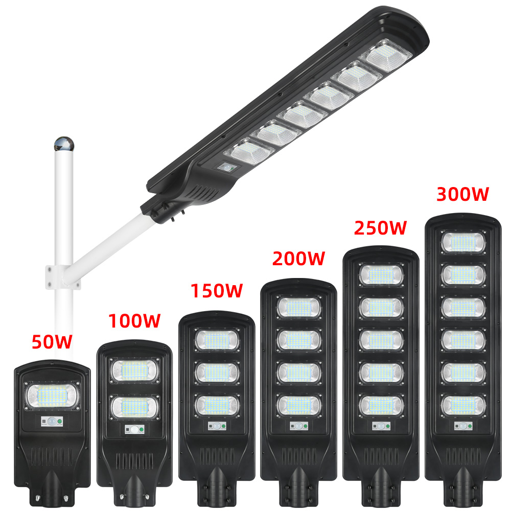 Открытый 6V Smd современный высокой мощности водонепроницаемый IP65 50W 100W 150W 200W 250W 300W все в одном светодиодный солнечный уличный свет
