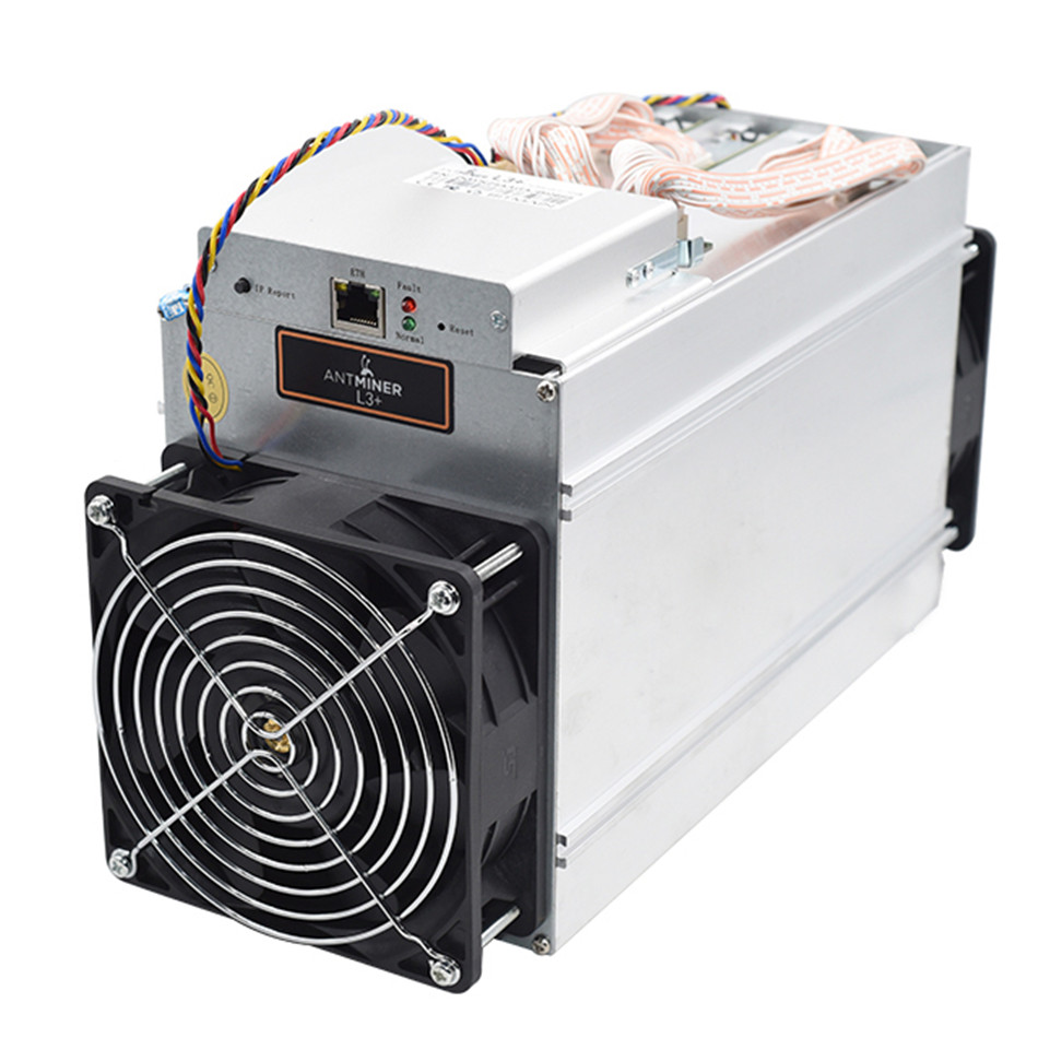 Подержанный Antminer L3 + Майнер для майнинга litcoin 504MH Майнер Litcoin L3 + с блоком питания