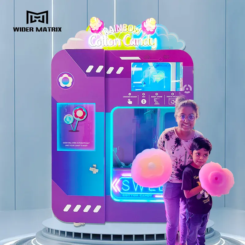 Professional Factory Intelligent Fairy Floss Vending Candy Floss Machine Commercial Fully Automatic Cotton Candy Vending Machine