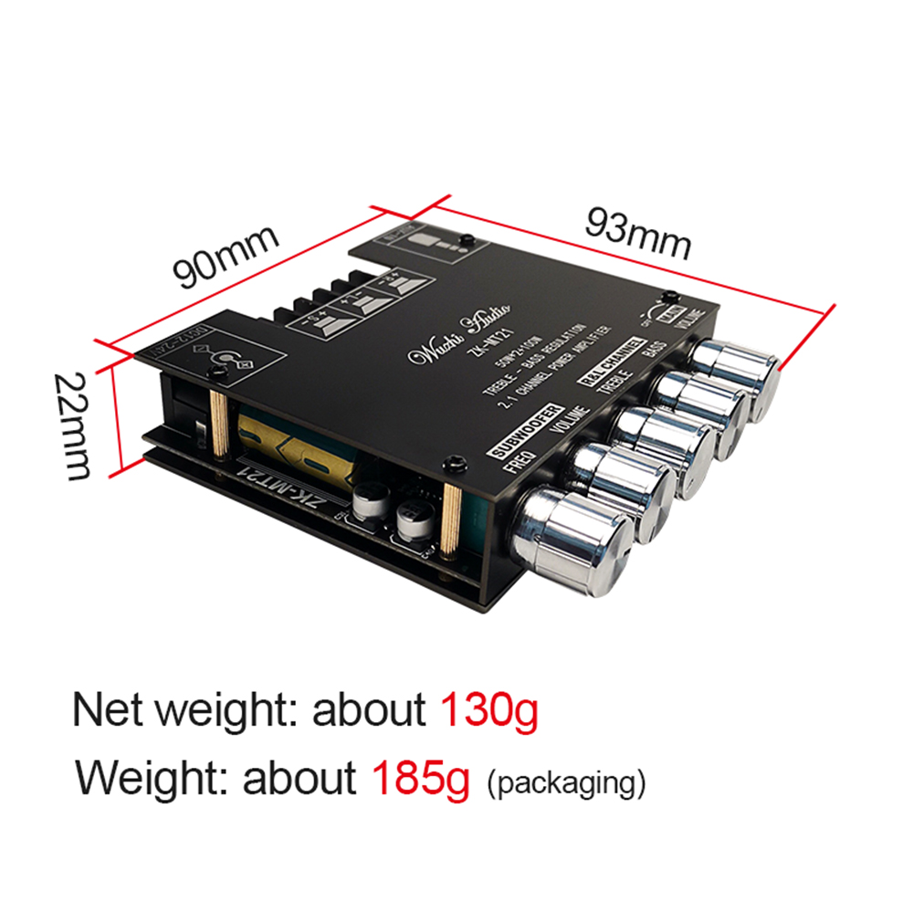 High Low Tone AMP AUX ZK-MT21 Wireless 5.0 Overweight Subwoofer Amplifier Board