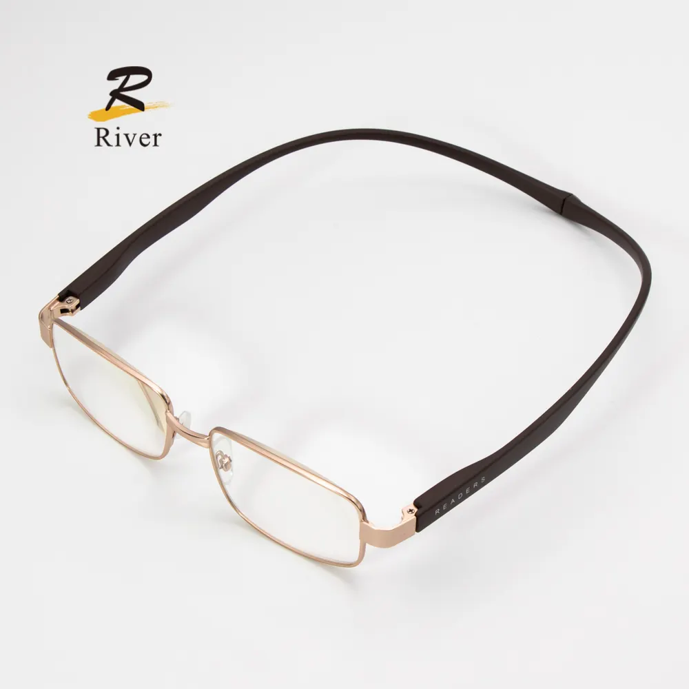 Fashion Metal Frame Anti Blue Light Blocking Magnetic Reading Glasses Hanging Neck