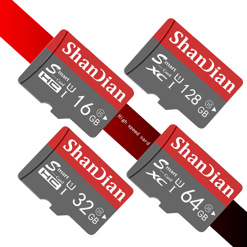 SHANDIAN пластиковая карта памяти TF, Класс A1, 8 ГБ, 16 ГБ, 32 ГБ, 64 ГБ, 128 ГБ