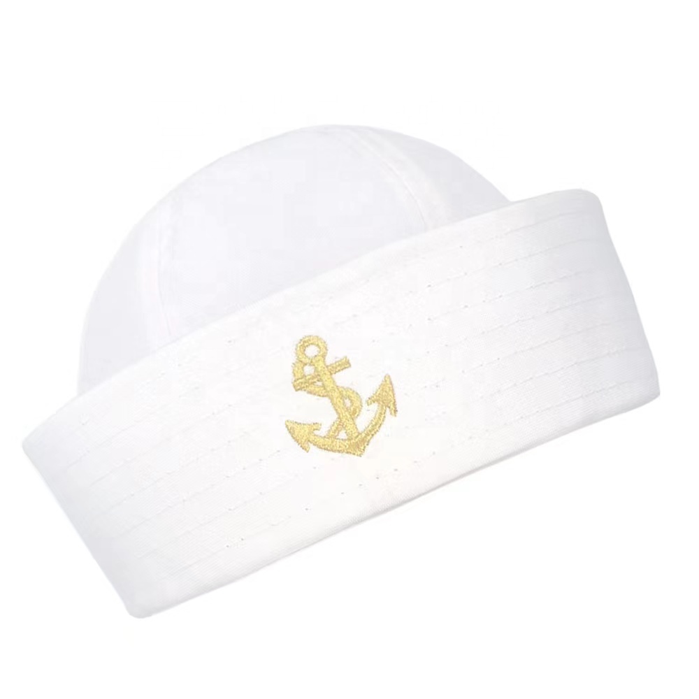 Wholesale Custom Logo Brimless Captains Boys Baseball White Sailor Cap And Hat