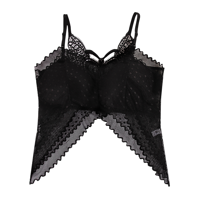 Wholesale romantic lace vest long fashion back wear halter belt long hollow sleeve can be home underwear