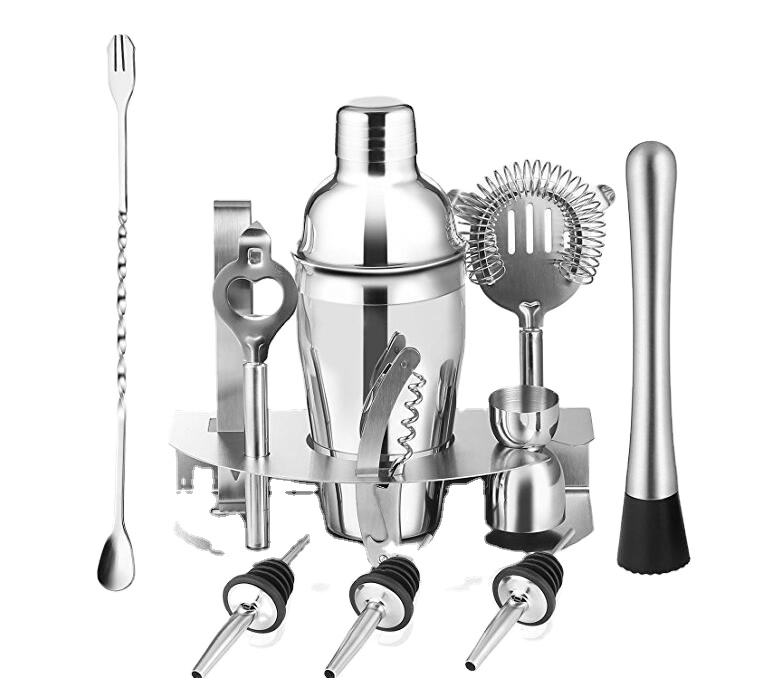 Barware Tools 12 pcs Bartender Kit Stainless Steel Bar Accessories 750ML Cocktail Shaker Set 12 piece