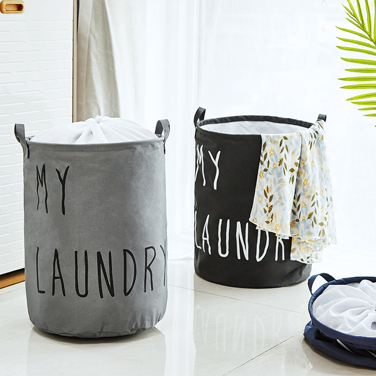 Large Round Oxford Cloth Foldable Waterproof Dirty Clothes Storage Bins Organizer Folding Toys Snaks Clothes Laundry Basket