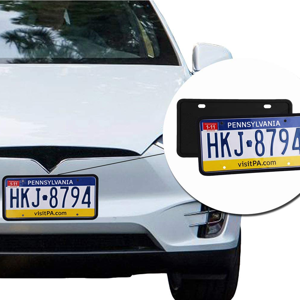 Two Gm Silicone License Plate Holders, Anti-Rust, Shockproof, And Weatherproof License Plate Holders for Tesla