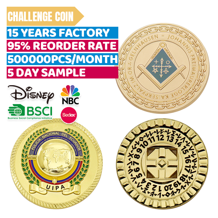China Zhongshan Factory Custom Maker Challenge Coin antique brass Coin Custom Metal Coin Wholesale