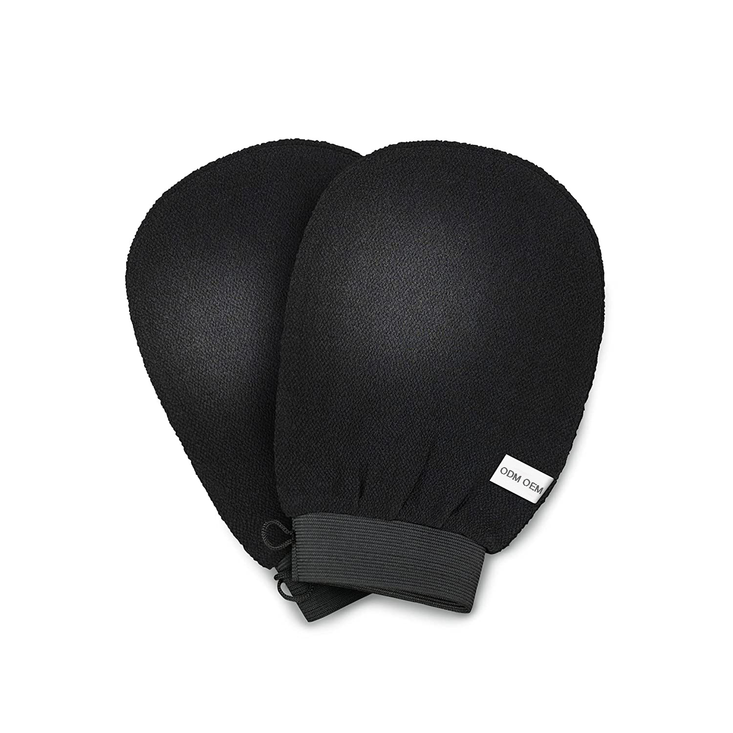 Body Deep Exfoliating Mitts Body Scrub Mitt Dead Skin Remove Bath Body Mitt with Hanging Loop for Women Men Black Color