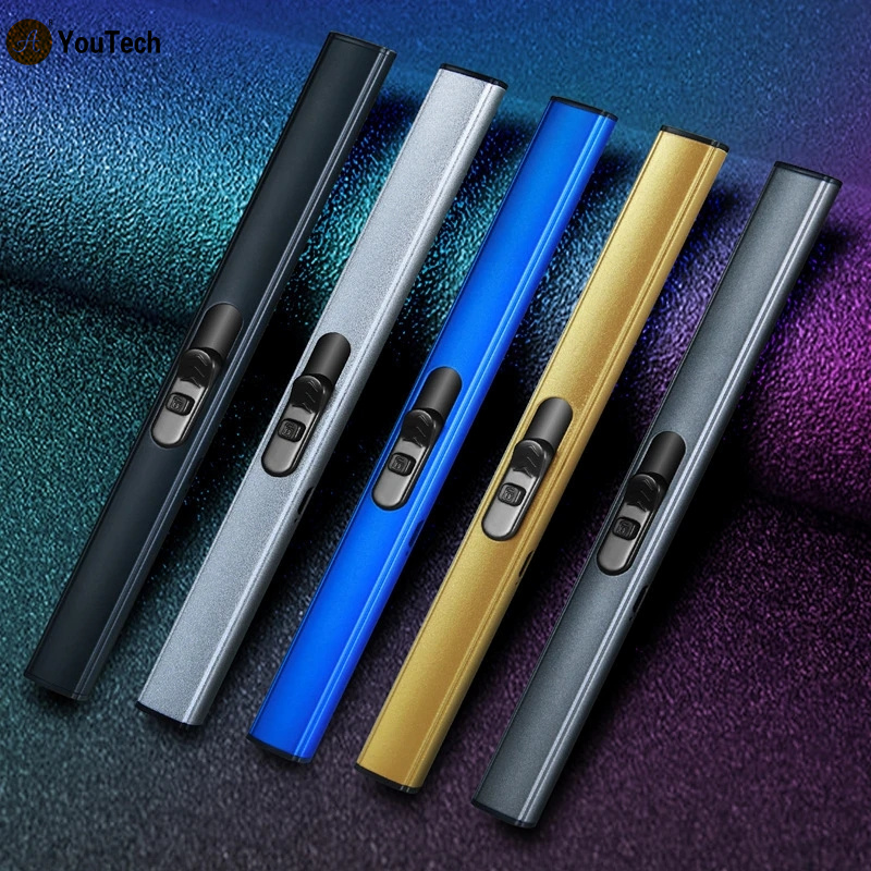 Ветрозащитная кухонная электрическая USB Зажигалка, длинная свеча, газовая плита для барбекю, пистолет зажигания для кемпинга, перезаряжаемая беспламенная плазменная зажигалка с дугой