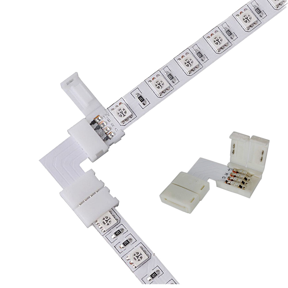 SMD5050 Rgb полосы L Разъем 10 мм ширина Solderless 5050 полоса для полосы RGB Led оснастки 4 шпильки l-образный разъем