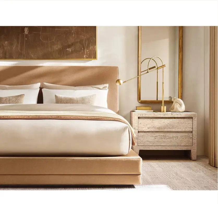 gold nightstands indoor furniture bedroom sets travertine closed nightstand