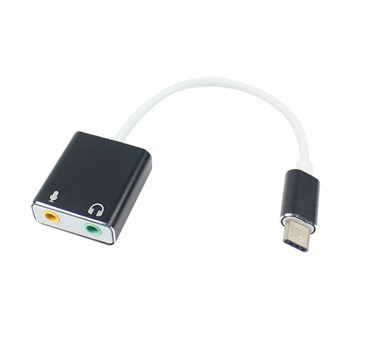 Для ПК с USB C на аудиоразъем 3,5 мм, Звуковой адаптер для наушников и микрофона, 7,1 внешняя звуковая карта USB Type-C