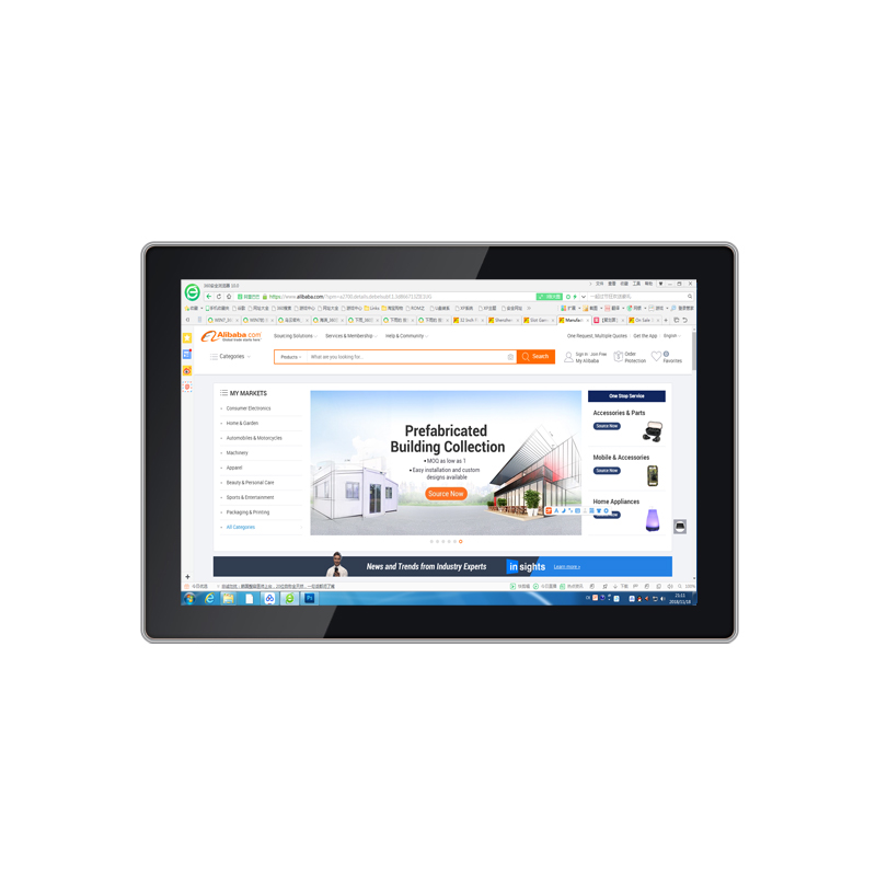 10,1 дюймовый емкостный сенсорный экран все в одном ПК ОС Win7/Win8/Win10/Linux/XP промышленный ПК