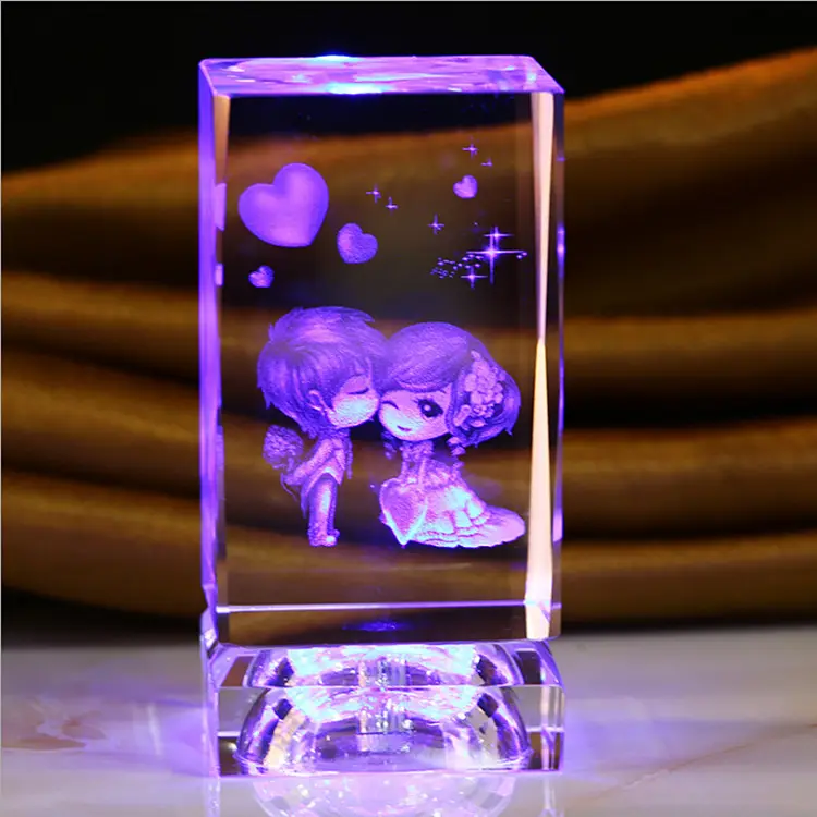 Hot Sale Elegant 3d Laser Engraving Crystal Wedding Gifts For Guests Souvenirs