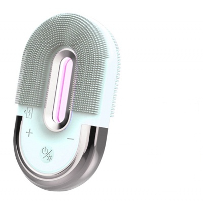 2021 Mini Portable Waterproof Sonic Face Cleansing Washing Machine Massage Brush Silicone Facial Cleanser Bru
