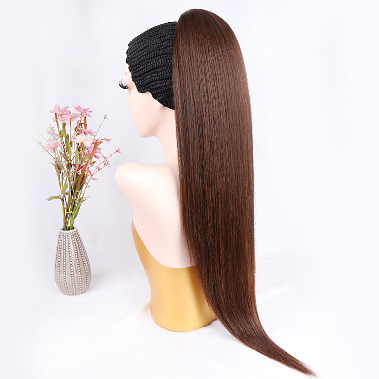 Japanese Synthetic Fiber Kids Hair Ponytail Vendor Loose Wave Wrap Around High Heat Resistance SyntHetic Ponytail Crochet Hair