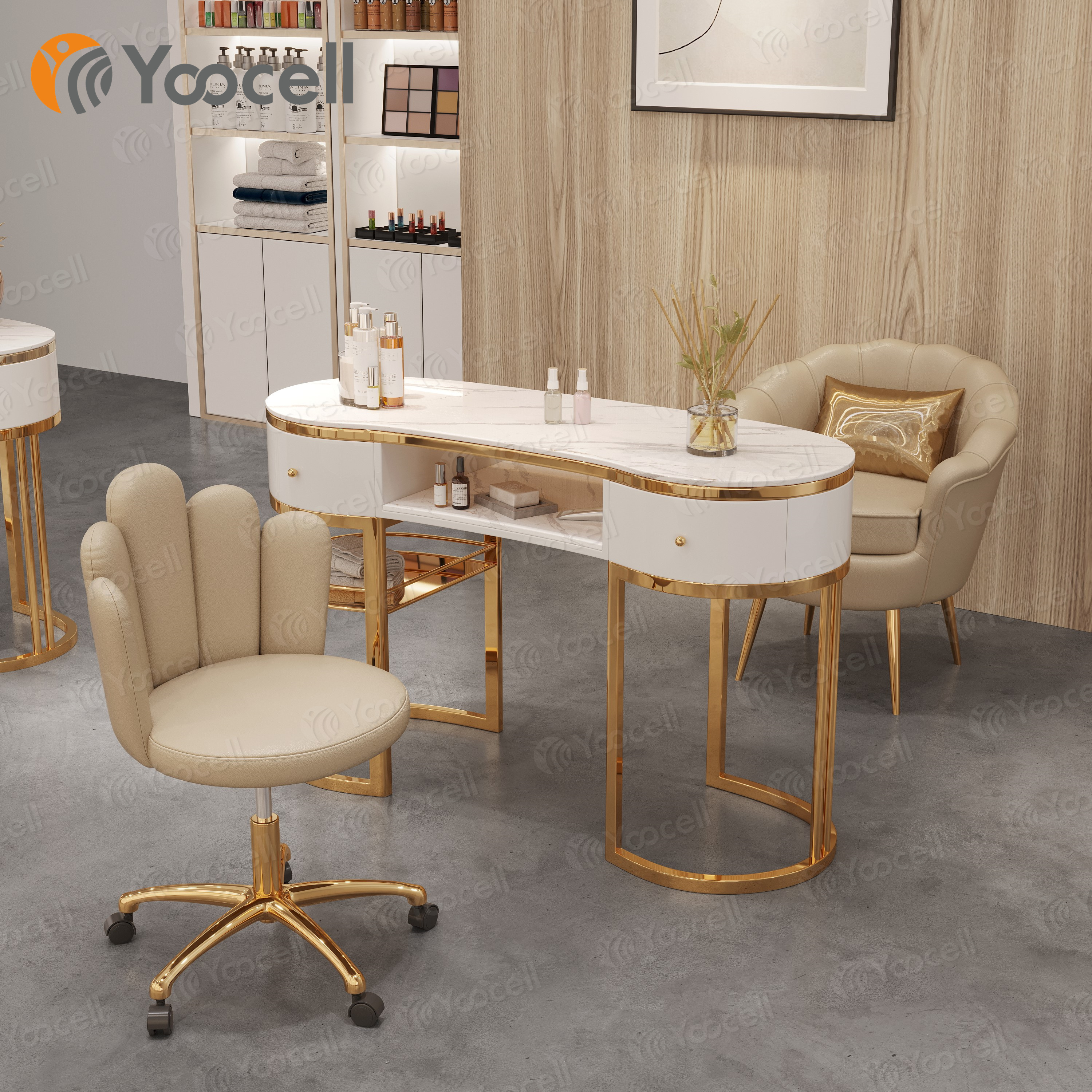 Yoocell nail table manicure furniture manicure table station manicure table beauty salon