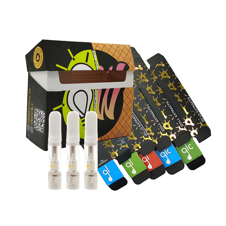 510 Thread Vape Cbd Cartridge 0.5ml/1.0ml Ceramic Coil GLO Cartridge With Ceramic Mouthpiece
