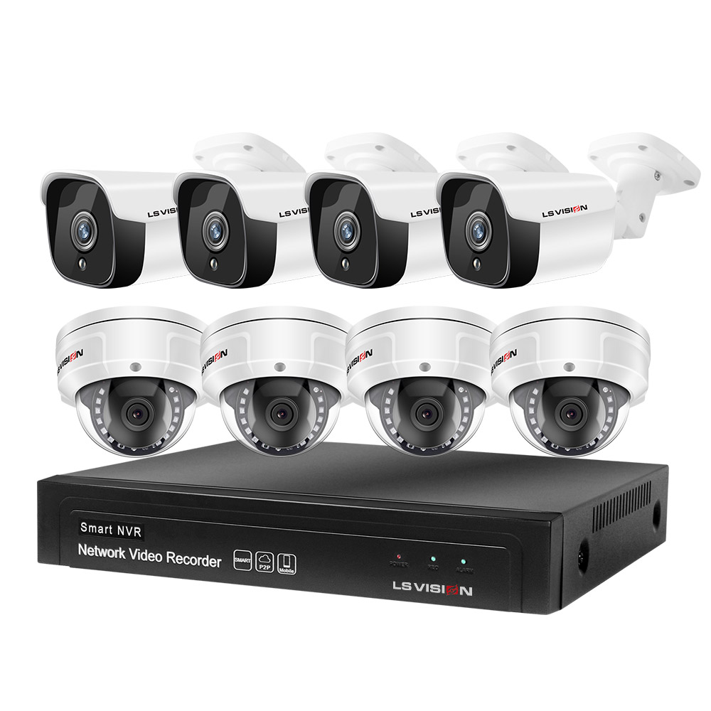 LSVISION 4 канала 8 каналов 5 Мп poe nvr dvr комплект ip-камер безопасности ночное видение видео лучшая система камер видеонаблюдения