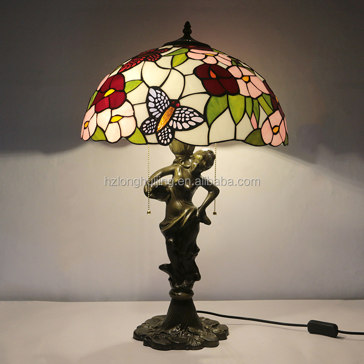 LongHuiJing 12Inch Sunflower Stained Glass Lampshade Tiffany Style Light Semi Flush Mount Ceiling Lamp With Bowl Shade