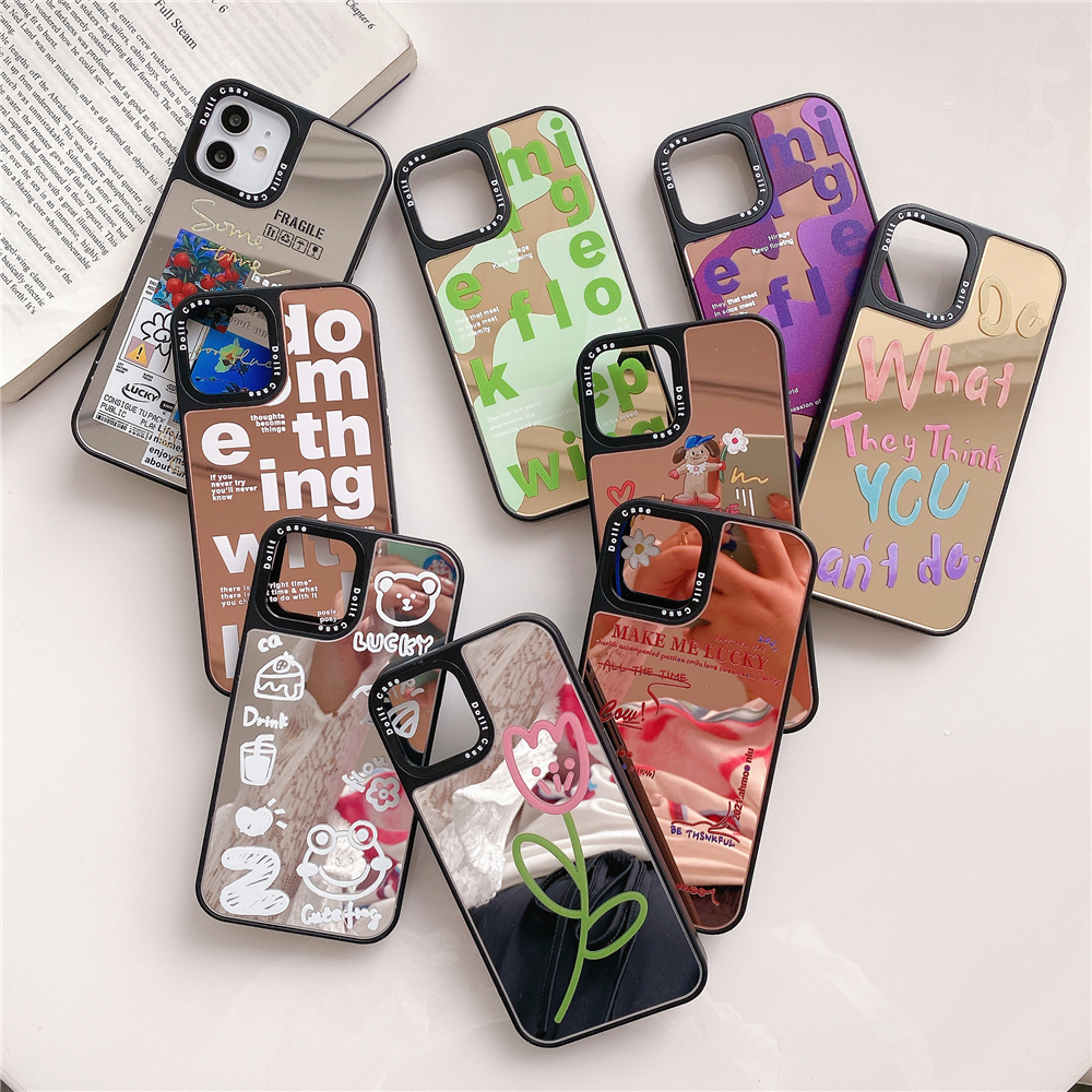 Зеркальный чехол для телефона с камерой и логотипом на заказ для iPhone 11, 12, 12pro max, зеркальный чехол для телефона для девочек