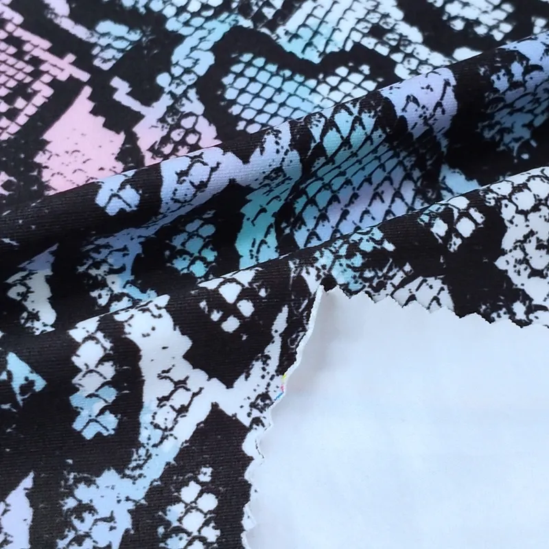 Pants Fabric Polyester Snake Printed 4 Side Elastic Spandex Jogging Pants Warp Knitting Fabric Polyester