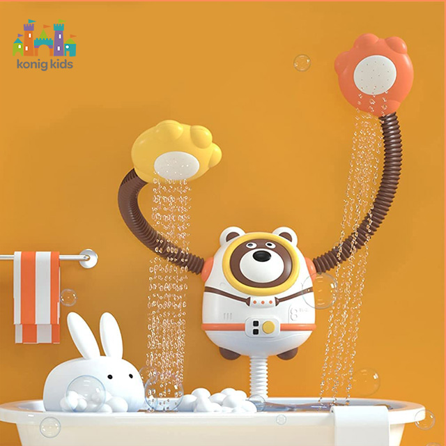 Konig Kids New Arrival Juguete Brinquedo Jouet Space Bear Electric Shower Toy Sprinkler Water Toy Summer Kids Bath Toy