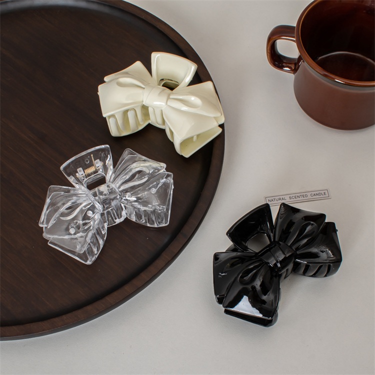 Bow Butterfly Hair Clips Bridal Women Plastic Jaw Clip Retro Korea Claw Accessories Black Hairs Clamp